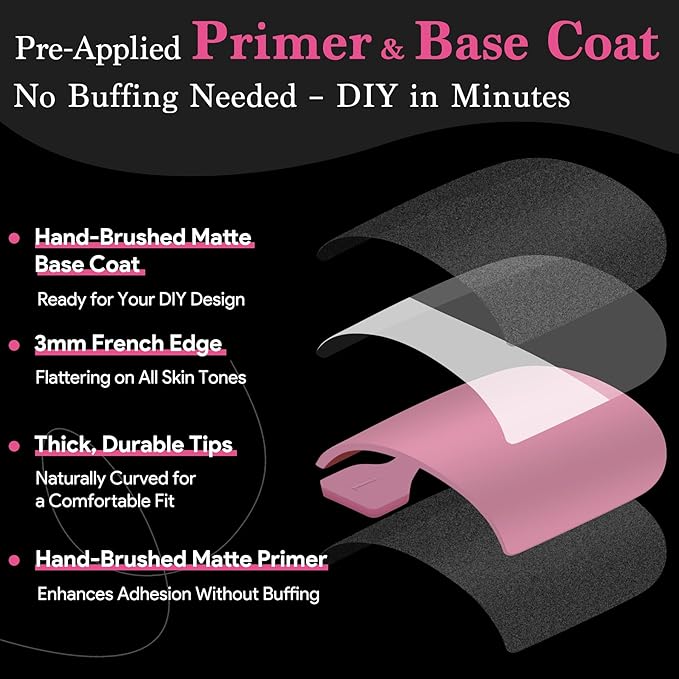 Toe Nail Press Ons French Tip, Sharp Square Berry Pink Pre-Designed Fake Toenail Press On for Women DIY, Soft False Acrylic Nail Extension 15 Sizes, 270 Pcs - Builder Nail Gel & Top Coat Needed