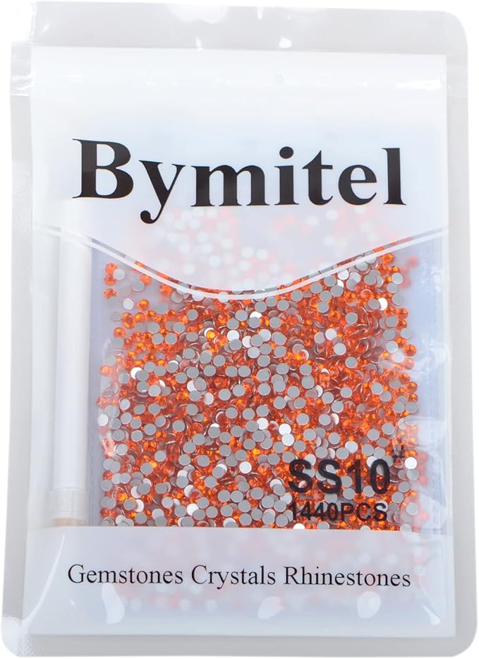 2880PCS Art Nail Rhinestones Non Hotfix Glue Fix Round Crystals Glass Flatback for DIY Jewelry Making with one Picking Pen (ss10 2880pcs, Hyacinth)