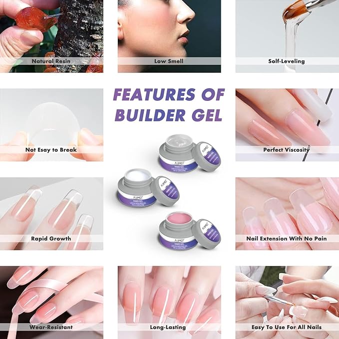 AIJIMEI Gel Builder Hard Gel Builder GelNail GelBuilderGel for NailsGel Extension Nail Kit for NailsGelBuilder for NailsBuilderGel in a Bottle (SETA)