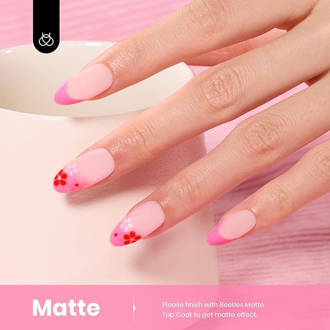 Beetles Pink Gel Polish - First Crush 15ML/0.51Fl Oz, Light Pink Gel Nail Polish, Soak Off UV LED Lamp Nail Art, Long-Lasting Manicure Salon DIY Home Spring Nails - Gifts for Her