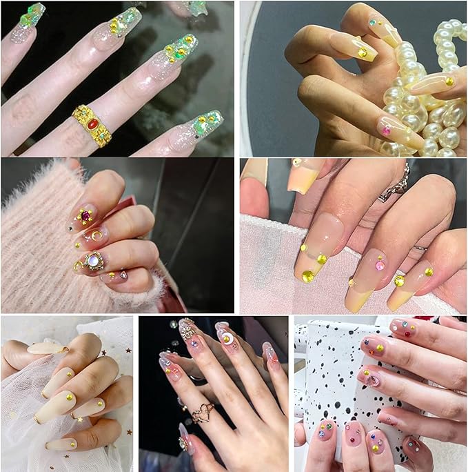 Beadsland 2880pcs Flat Back Crystal Rhinestones Round Gems for Nail Art and Craft Glue Fix,Lemon Yellow,SS20,4.6-4.8mm