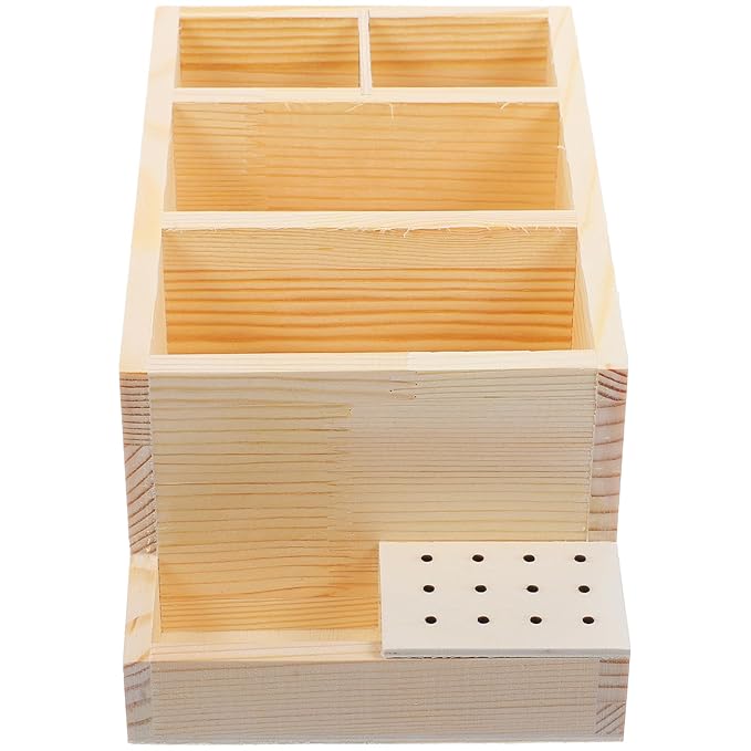 Beaupretty Box grinding head storage box name cards holder nail tool storage case nail salon drill bits container nail tool display stand makeup brush nail bit wooden drill rig manager
