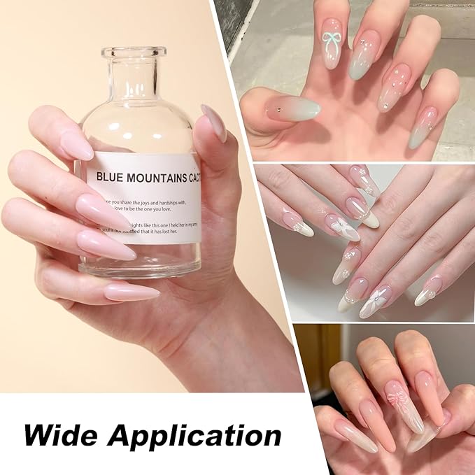 Builder Gel for Nails, 15ml 7 in 1 Builder Gel Nail Polish, LED Lamp Cured for Clear Rubber Base & Strengthener Extensions, Thickening, Repair, Salon-Quality DIY Manicure (White)