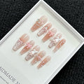 10Pcs(1Pack) Handmade Press On Nails 3D Flower Nails Cute Catoon Duckling Nails for Women Party Holiday Daily Wear Size S