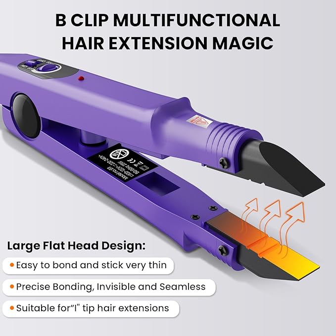 TopWigy Professional Hair Extensions Tool,Itip Extensions Tools kit Hair Connector Fusion Heat Iron Connector Wand Temperature Adjustable Melting Tool
