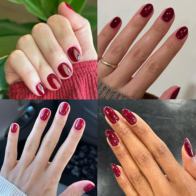 Olive & June Gel Polish | Valentine's Day | UV LED Nail Lamp Needed | Long Lasting Formula | Up to 21 Days of Wear | Damage-Free Removal | Salon-Quality Manicure, Pedicure | Obsessed | Dark Ruby