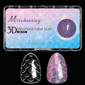 3D Diamond Shaped Polygel Nail, Extension Clear Full Cover False Nail Tips, Hybrid Gel Acrylic Nail, Diamond Fake Nails, 14 Sizes Building Artificial Press on Nail (Fish Scales 7, 140pcs)