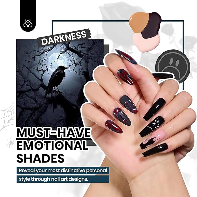Beetles Gel Nail Polish Set - Emotional Spectrum 69PCS 60 Colors Gel Polish Kit Base Coat Glossy & Matte Top Coat UV Led Soak off Collection Brown Red Black Nude White Valentines Gifts for Women