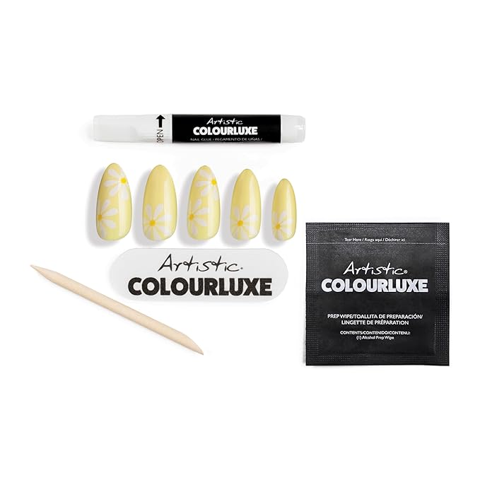 Artistic Colourluxe Press-On Tips - Kit Colourluxe Press-On Tips - Kits Nails - 30 Nails (Mellow Yellow, Kit)