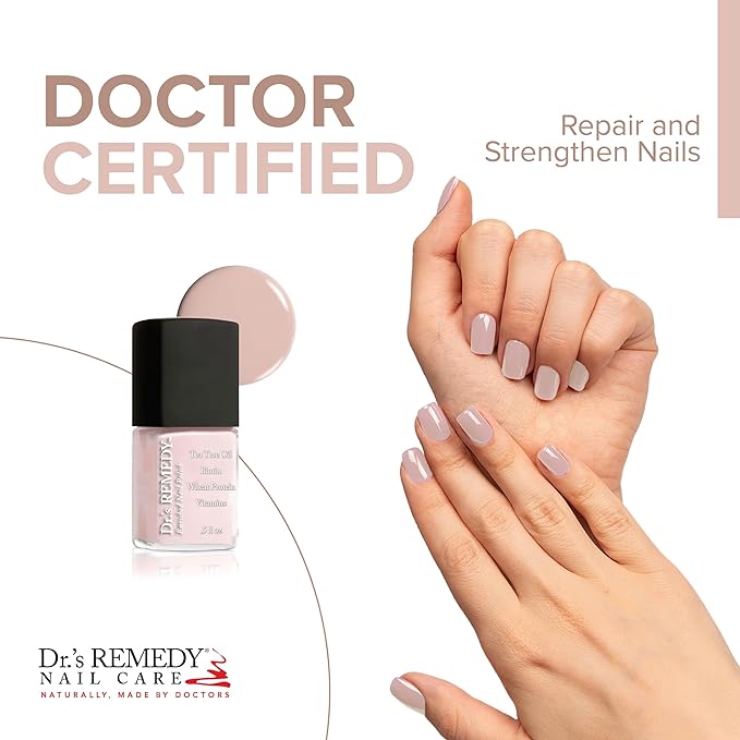 Dr’s Remedy Enriched Nail Polish: Non Toxic, All Natural, and Organic - Doctor Formulated: Strengthens, Restores, Heals, and Protects '24-Free' - PROMISING Pink