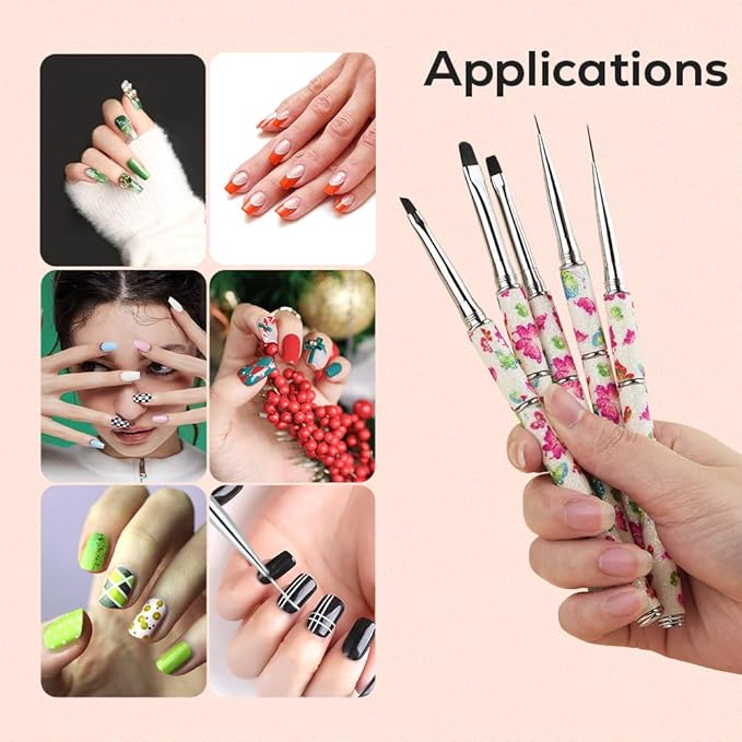 Nail Art Brushes Set Nail Art Design Pen Painting Tools with Nail Extension Gel Brush,Nail Polish Brush, Builder Nail Gel Brush, Nail Art Liner Brush for Salon Gift for Girls Women (Butterfly)