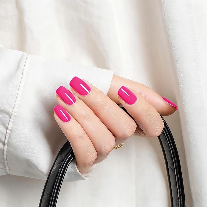 MEGIOR Hot Pink Gel Nail Polish 0.5 Fl Oz Bright Pink Soak Off UV LED Lamp Light Cure Gel Polish Kit for Salon and Nail Art Starter Manicure DIY at Home