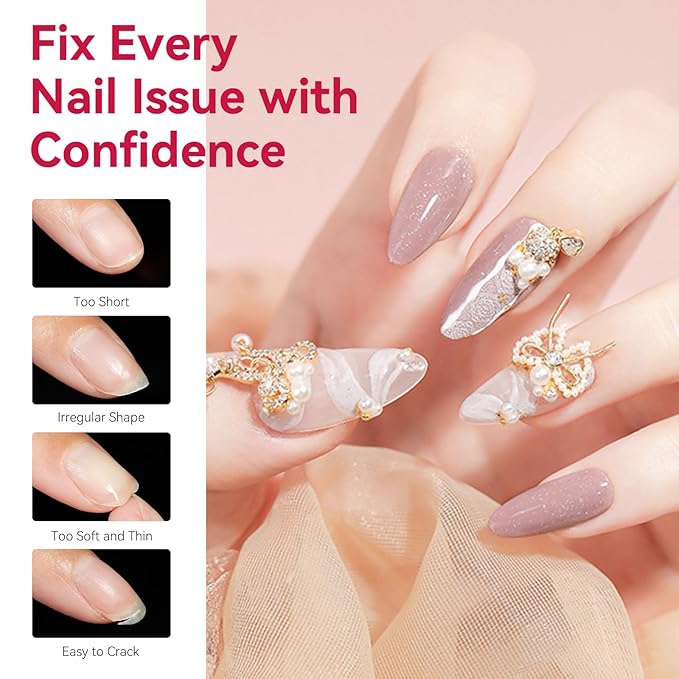 Makartt Almond Nail Tips: 500pcs Medium Pre-buffed Full Cover Clear Press on Nails 10 Sizes Soak Off Soft Gel Nail Tips Extension Professional Acrylic Fake Nails No Crease False Nail Salon DIY Art