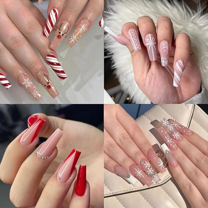 UNA GELLA Gel Nail Tips Coffin - Long Coffin Ballerina Nails Tips Half Cover Ballerina Acrylic Fake Nails 216PCS Falese Nail Tips for Nail Extension 12 Sizes Home DIY Salon