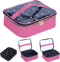 Small Clear Nail Polish Case Holds 30 bottles(15ml-0.5fl.oz) Nail Polish Organizer Multifunctional Nail Polish Bag organizer, Cosmetic Travel Makeup Cases for Women, RoseRed