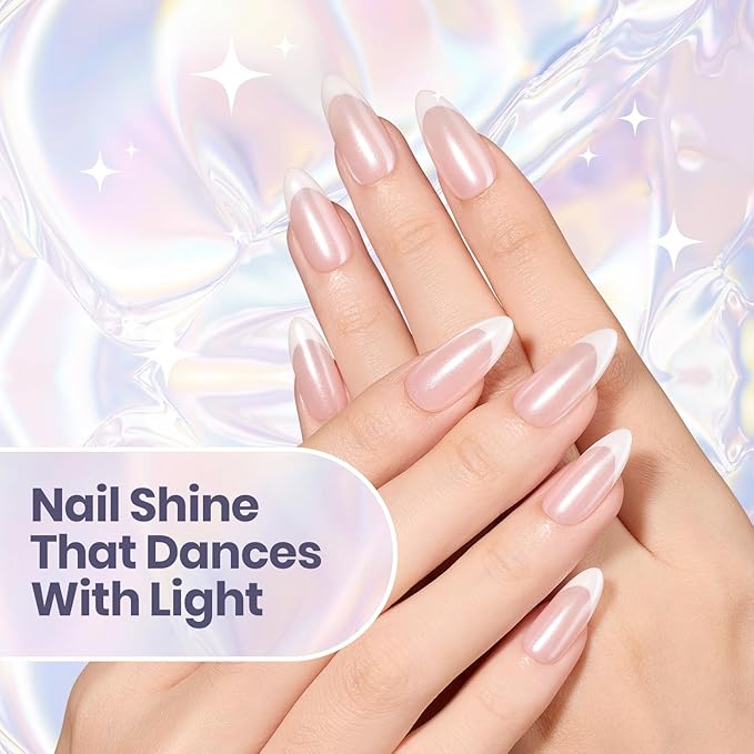 Beetles White Chrome Nail Powder Pearl Mirror Effect Crome Nail Powder for Gel Nails Glitter Manicure Gel Polish Holographic Pigment Nails Art Design Gifts for Women
