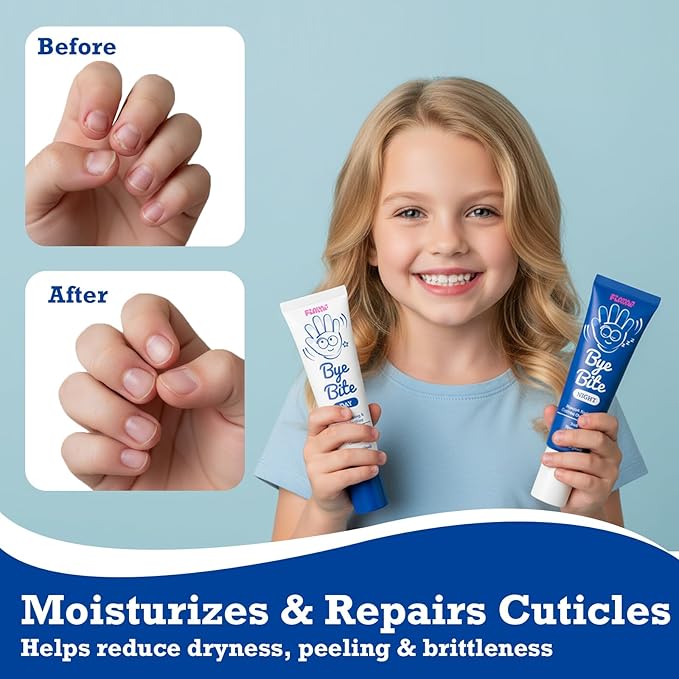 ByeBite Nail Biting & Thumb Sucking Solution – Natural Day & Night Nail Care Duo | Bitter Nail Protection Cream + Nail Nourish Cream | Plant-Based Formula | Helps Encourage Healthy Nail Habits