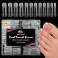 EBANKU Poly Gel Nail Forms for Toes, 240PCS Long Square Dual Forms for Pedi Nail Extension Poly Gel Toenails Reusable Toe Nail Tips Mold, 12 Sizes