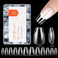 modelones Short Coffin Nail Tips, Pre-shaped Soft Gel Tips Fake Nails False Acrylic Clear Full Cover Press on Extension Kit Gel Manicure DIY at Home 216PCS 12Sizes