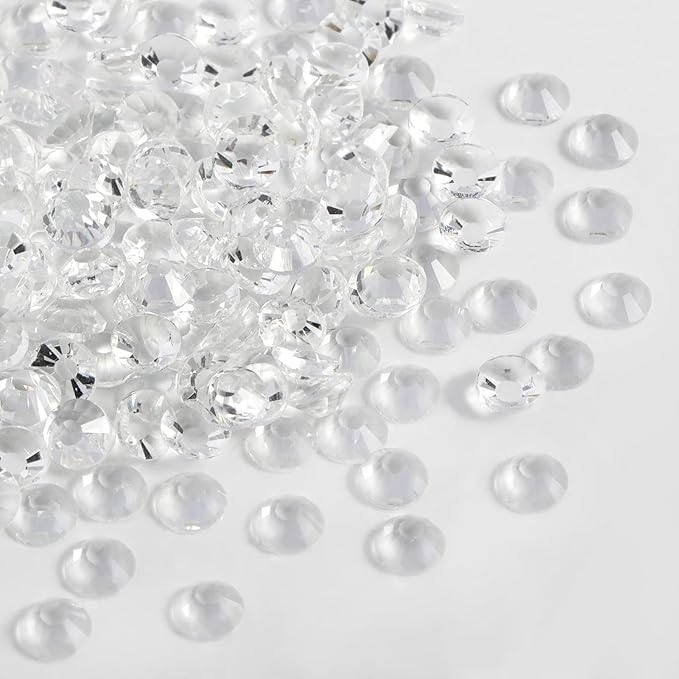 Beadsland 1440pcs Flat Back Crystal Rhinestones Round Gems for Nail Art and Craft Glue Fix, Transparent, SS10, 2.7-2.9mm