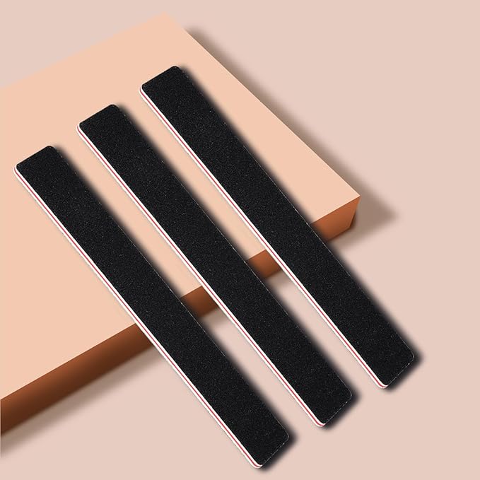 20 Pack Nail Files, 100/180 Grit, Black Professional Reusable Emery Boards Manicure Tool for Acrylic Nails, Nail Buffering Files, Rectangle
