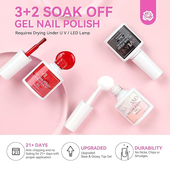 SAVILAND Acrylic Nail Kit with Drill and U V Light – Clear White Pink Acrylic Powder Black Red White Gel Nail Polish Nail Tools for Nail Art Gel Nails DIY