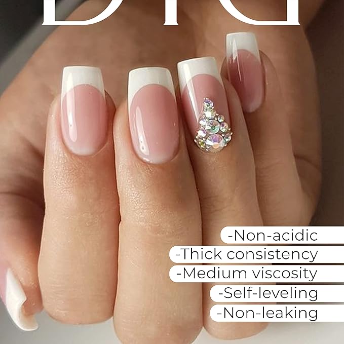 Didier Lab Premium Nail Builder Gel Intensive White - Strengthens Natural Nails - LED UV Builder Nail Gel - Hard Gel Nail Builder for Nail Repair and Nail Extensions 1.76 fl oz
