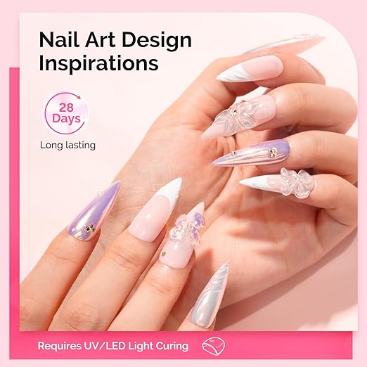 MelodySusie 3D Gel Nail Art, Clear Sculpting Gel No Wipe Nail Art Gel for Molding, Painting, Chrome Powder & Rhinestone Glue, UV/LED Cured 3D Nail Design 15g