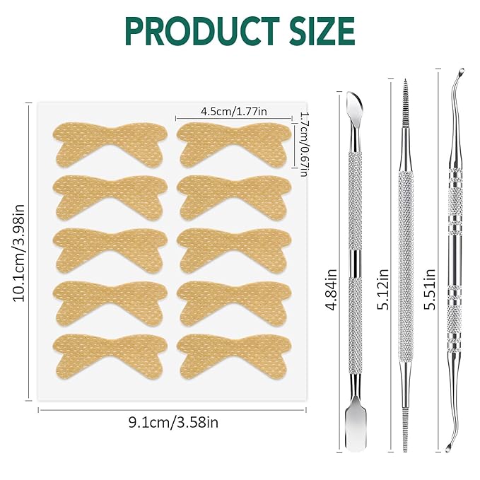 Ingrown Toenail Treatment, 100 Pcs Breathable Ingrown Toenail Strips, Toenail Corrector Patch with 3 Pedicure Tools for At-Home Pedicure and Foot Care (Style 02)