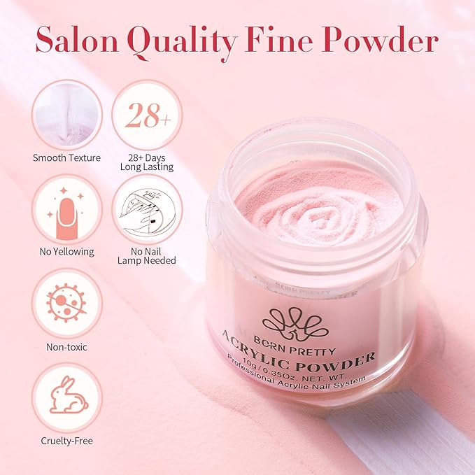 BORN PRETTY Acrylic Nail Kit with Drill - 92Pcs Acrylic Pwoder Set for Beginners With Everything Powder and Liquid Set for Nail Supplies Art Decoration Tools DIY Salon at Home