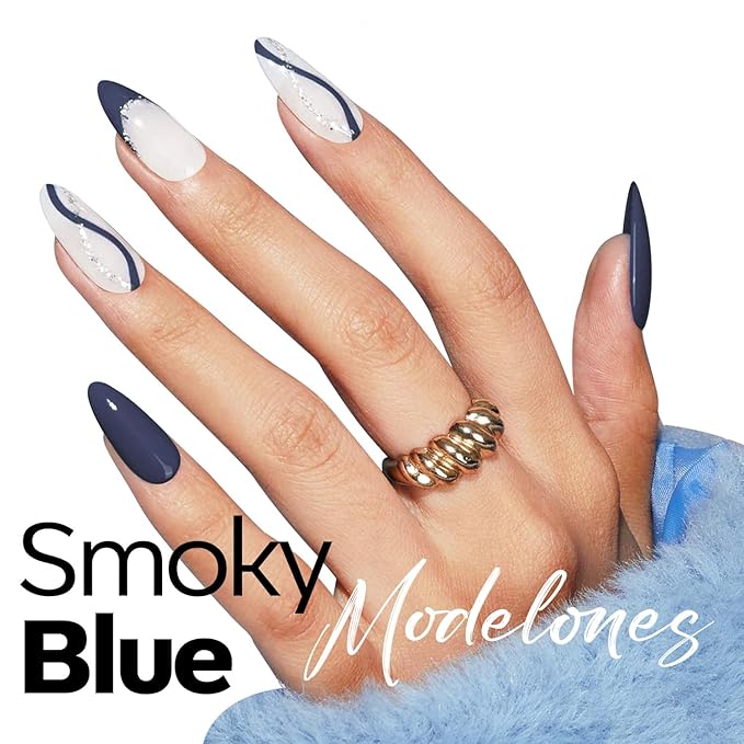 modelones Blue Gel Nail Polish Navy, Dark Blue Deep Color Soak Off LED UV Lamp DIY Nail Manicure Art Design 15ML