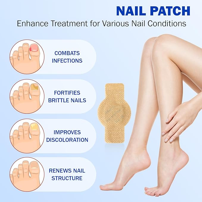 Nail Patches 21 PCS, Overnight Toenail Treatment Extra Strength Repair Pads, Multi-Purpose for Thick, Cracked & Discoloured Nails, Long-Lasting 8-Hour Repair, Nail Care and Repair for Damaged Nails