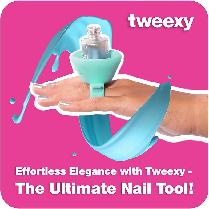 Tweexy Wearable Nail Polish Holder Ring - Ideal Gift for Teenage Girls - Nail Polish Holder Stand for Manicure & Pedicure, Fingernail Painting - Nail Polish Accessories (Spa Green)