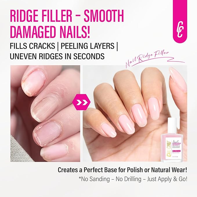 Nail Repair for Women: 8 in 1 Pink Nail Hardener Extra Strong and Growth - 15ML Natural Nail Polish Hardener Ridge Filler Strengthener for Weak and Damaged Nails 15ml