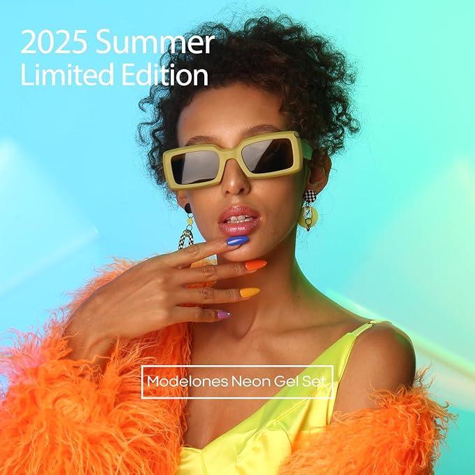 modelones Neon Gel Nail Polish Set -6 Colors Summer LGBT Hot Pink Blue Purple Green Yellow Gel Polish Set Soak Off Nail Kit Manicure DIY Nail Art Salon Home Gift
