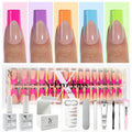 SXC Cosmetics X-Pro Tips French Tip Press On Nails - Bright Pastel Glow in the Dark Series (GLOW117KIT-M Square)