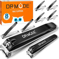 DRMODE Finger Nail Clippers Adult - 8 Pack Nail Clippers Set for Men Women with Nail File, Sharp Stainless Steel Fingernail & Toenail Clippers Curved Cutter Trimmer