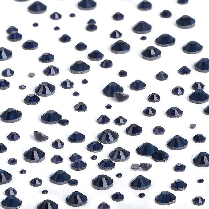 NCB Hotfix Iron on 8000pcs Crystal Rhinestones Round Gem for Crafts Decoration DIY Jewelry Making with a Tweezers and 2 Picking pens (Montana, 6Sizes SS4-SS30)
