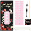 Nail Polish Strips (No UV Lamp Needed) - 22 Pcs Salon Quality Gel Nail Stickers - Long Lasting Wraps (Pink Reverie)
