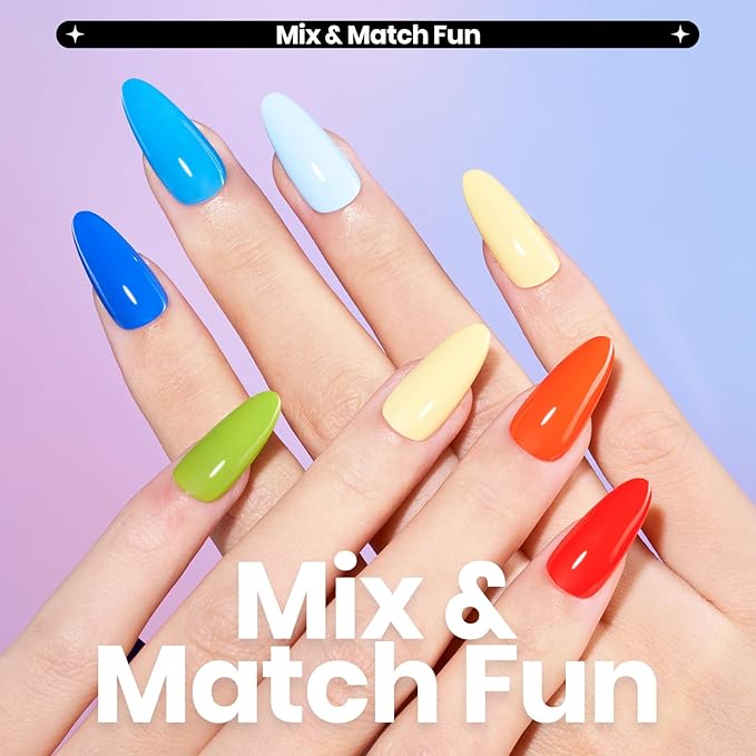 Beetles Quick Dry Neon Nail Polish Set - Glitter Rainbow Nail Polish Set 12 Colors Regular Air Dry Fingernail Polishs Pack for DIY Nail Art Salon Home Women Valentine Gift