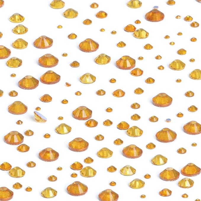 NCB Hotfix Iron on 8000pcs Crystal Rhinestones Round Gem for Crafts Decoration DIY Jewelry Making with a Tweezers and 2 Picking pens (Topaz, 6Sizes SS4-SS30)