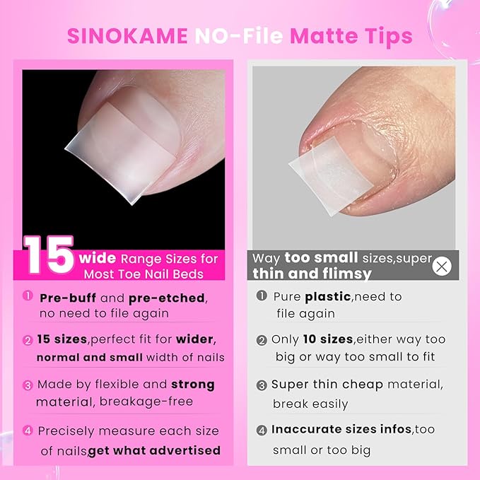 300 Pcs Soft Gel Toe Nail Tips, Short Fake Toenails Tips Square Half Cover No File Needed,Clear Press on Toenails Acrylic Polygel Toenail Tips 15 Wider Size Range (000-12)