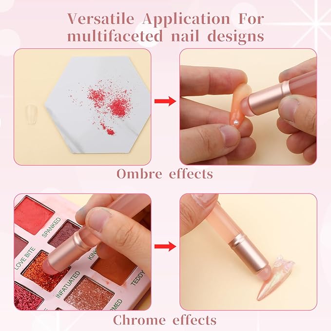 3 Pcs Silicone Brush for Nails Ombre Brush Nail Art, Reusable Nail Gradient Brush for Gel Polish, Ombre Nail Painting, Manicure DIY Silicone Nail Tool