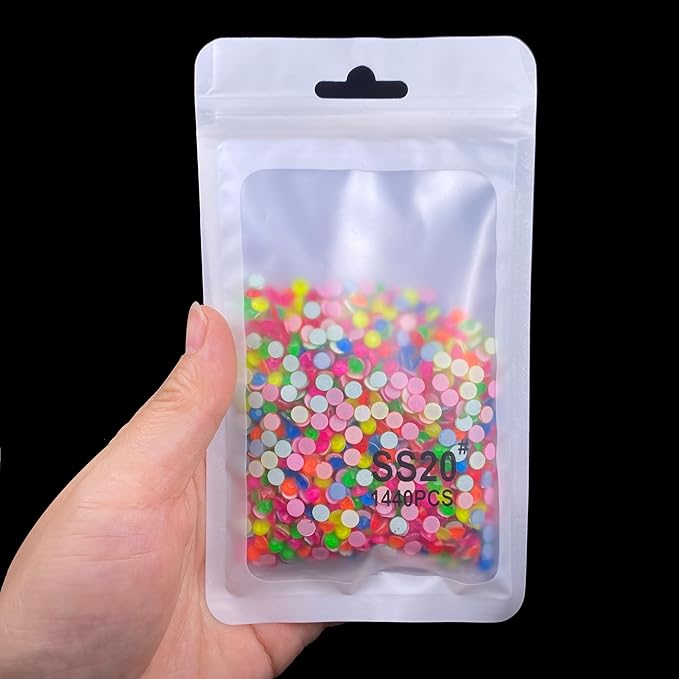 Flatback Glass Rhinestones,Bedazzler Gems 1440pcs Non Hotfix Crystal Rhinestones for Nail Charms Crafts Clothes Tumblers,Mixed Neon,SS20
