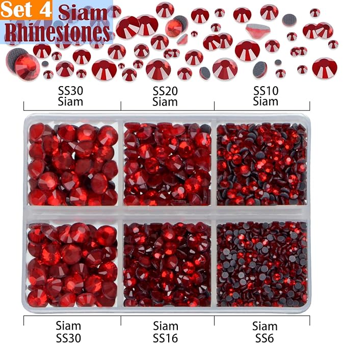 LPBeads 10000pcs Hotfix Rhinestones Flatback Glass Red Pink Fuchsia and Rose Rhinestone with Tweezers and Picking Pen for Crafts Clothes Nail Art