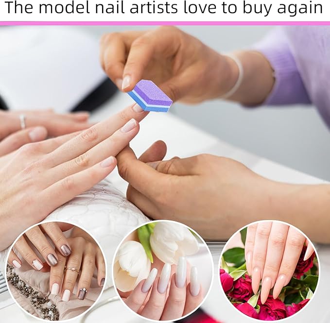 50 Pcs Sponge Nail Buffers,100/180 Grit Mini Nail Files,Mini Buffer Block Nail File for Acrylic & Natural Nails,Double-Sided Buffing Blocks for Manicure & Pedicure,Salon & Home Use(Purpel-Blue)