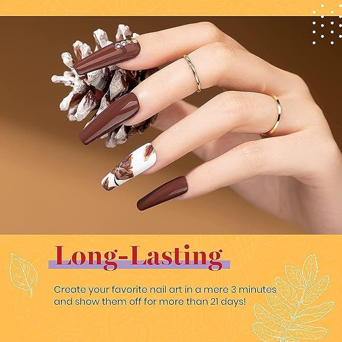 Beetles Gel Nail Polish Set, 6 Colors Burgundy Red Brown Yellow Orange Glitter Gel Nail Polish Soak Off UV Nail Art Design Manicure Gifts for Women