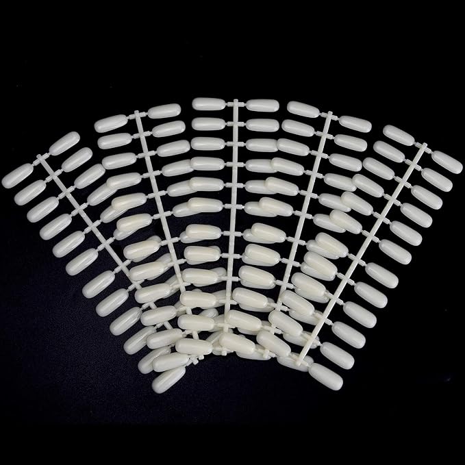 Noverlife 600PCS Flat False Nail Tips for Color Display Book, Fake Art Tips for UV Gel Polish Color Swatches Samples Organizing Tabletop Display Board Salon Practice