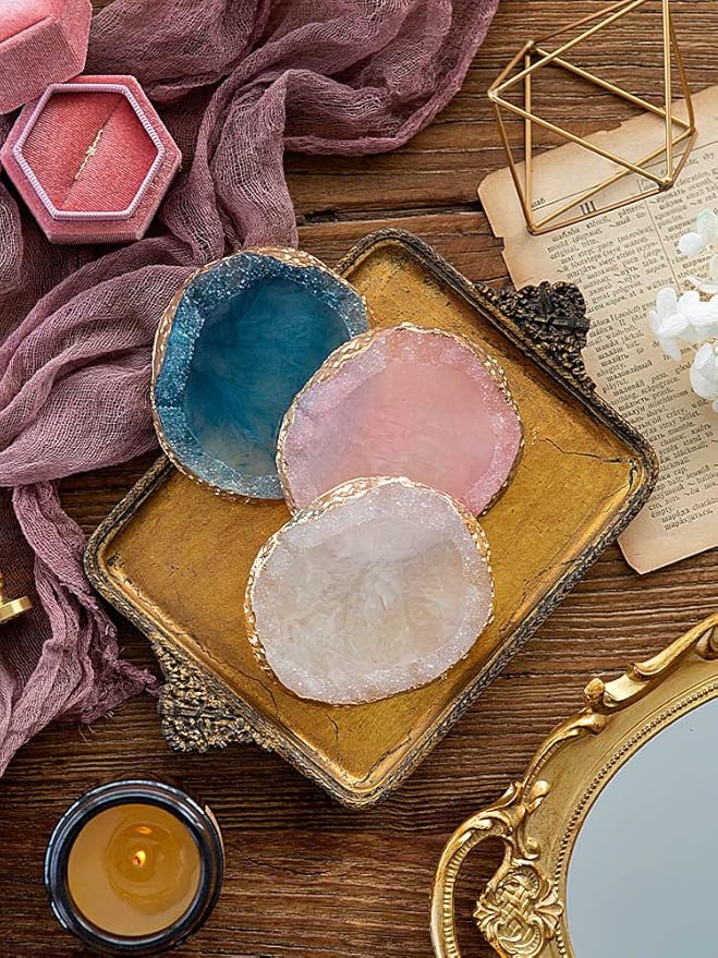 AKOAK 1 Pack Phnom Penh Resin Crystal Agate Palette Nail Art Gel Nail Polish Palette Nail Piece Display Tool,White