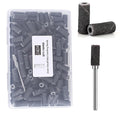 100pcs Nail Drill Bits Small Sanding Bands with 3.1mm Mandrel Bit, 240 Extra Fine Grit Nail File Sanding Bands for Acrylic Nails Gel Removing Shaping Manicures and Pedicure (Black, 240 Grit)